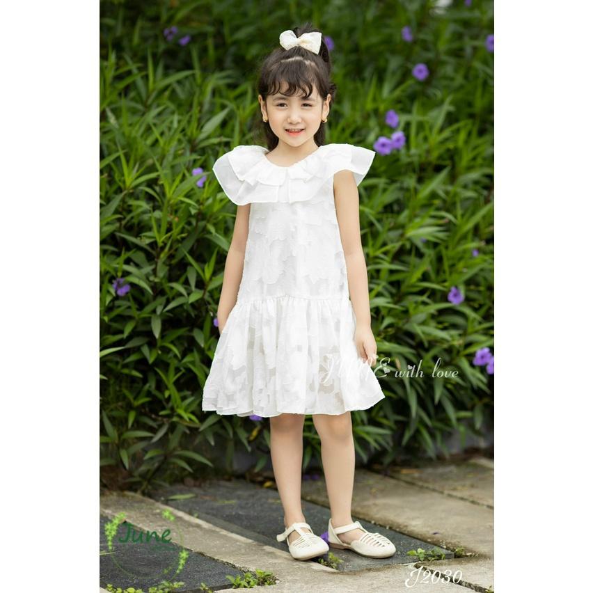 Đầm xòe cổ sen cho bé gái bồng bềnh cực dễ thương từ 10-30kg hàng thiết kế cao cấp