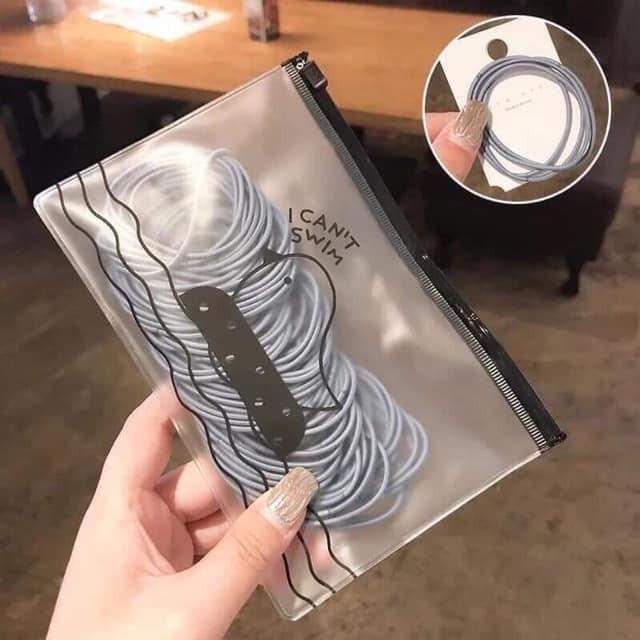 Set 100 thun cột tóc siêu dai