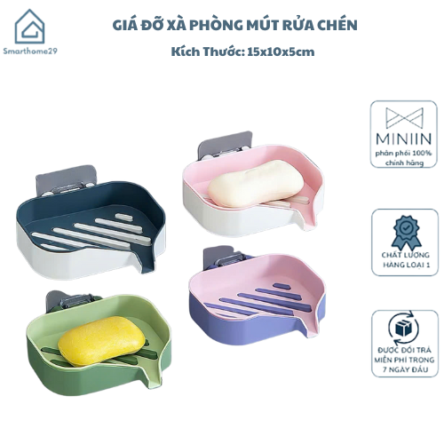 Giá Đỡ Xà Phòng Mút Rửa Chén Hai Tầng Gắn Tường Không Đục Lỗ, Sáng Tạo Cho Nhà Tắm - HÀNG CHÍNH HÃNG MINIIN