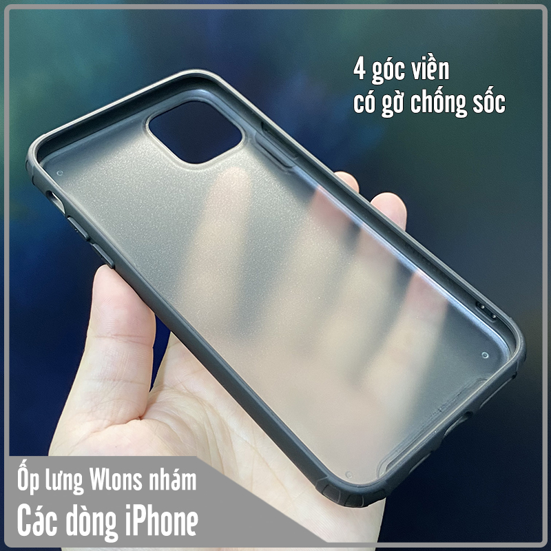 Ốp lưng nhám viền màu chống sốc cho các dòng iPhone