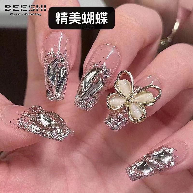 Set charm bướm nail mix màu trang trí móng 10-12 viên