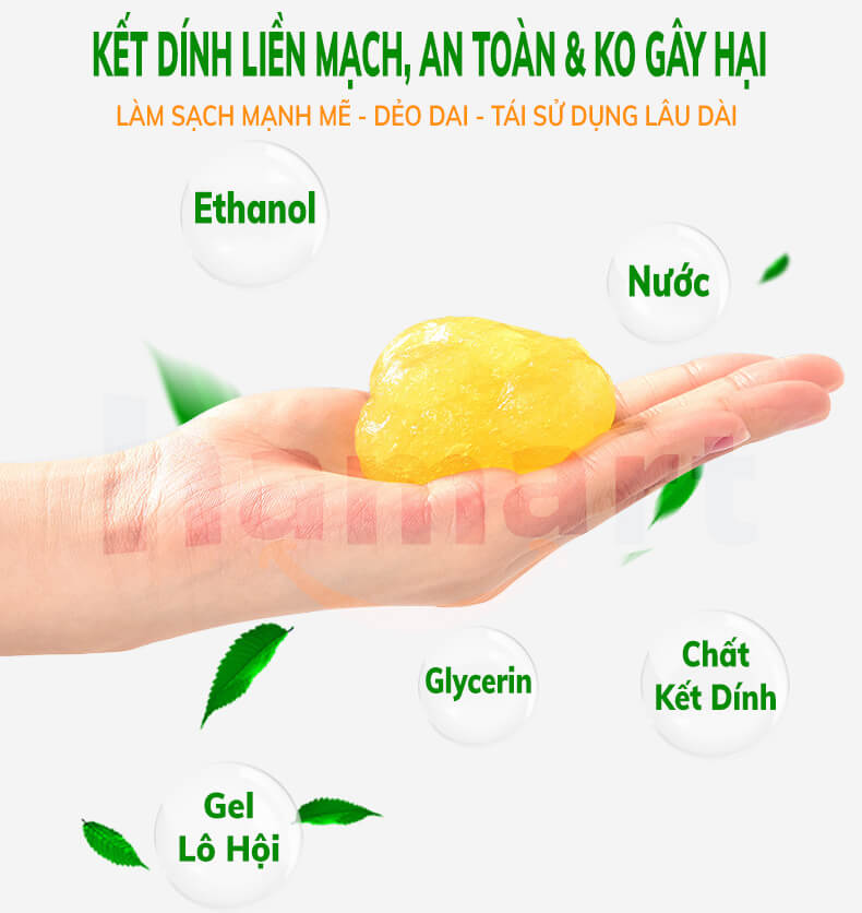 Túi 70gr Gel Slime Vệ Sinh Đa Năng Silicone Lau Bụi Bàn Phím Ô Tô Tái Sử Dụng Lâu Dài