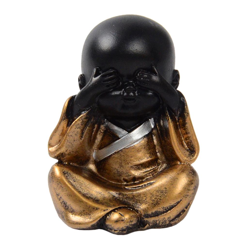 Resin Small Buddha Statue Monk Figurine Tea pet Ornaments