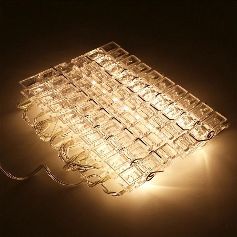 Creative Lamp Clip Chains Flash Photo Wall Decoration Lamp for Birthday