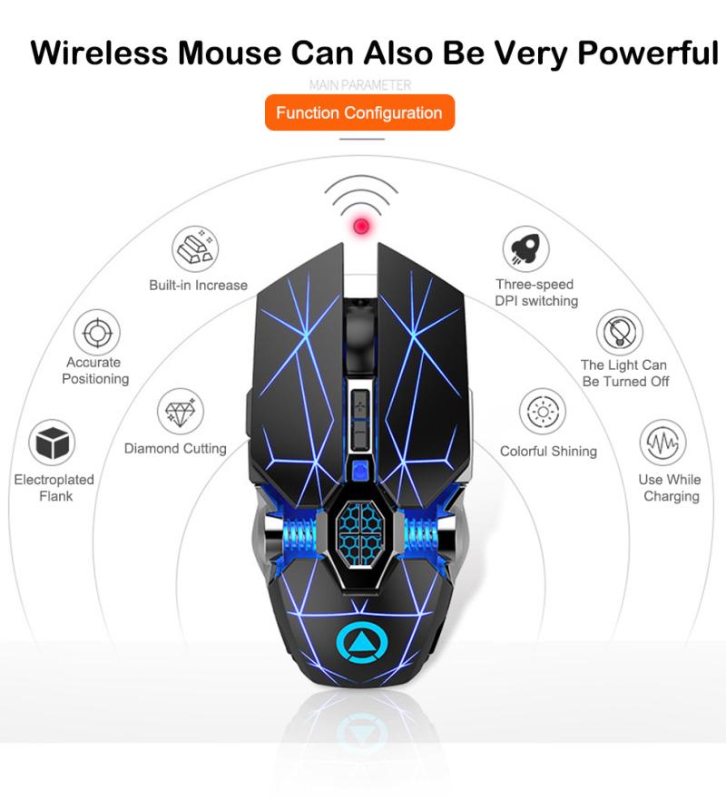 Nhiều Màu Sắc Wreless Chuột Led Backlit Công Thái Chuột Chơi Game Sạc Chuột Máy Tính Dành Cho Laptop Plus Trọng Lượng Silent Chuột