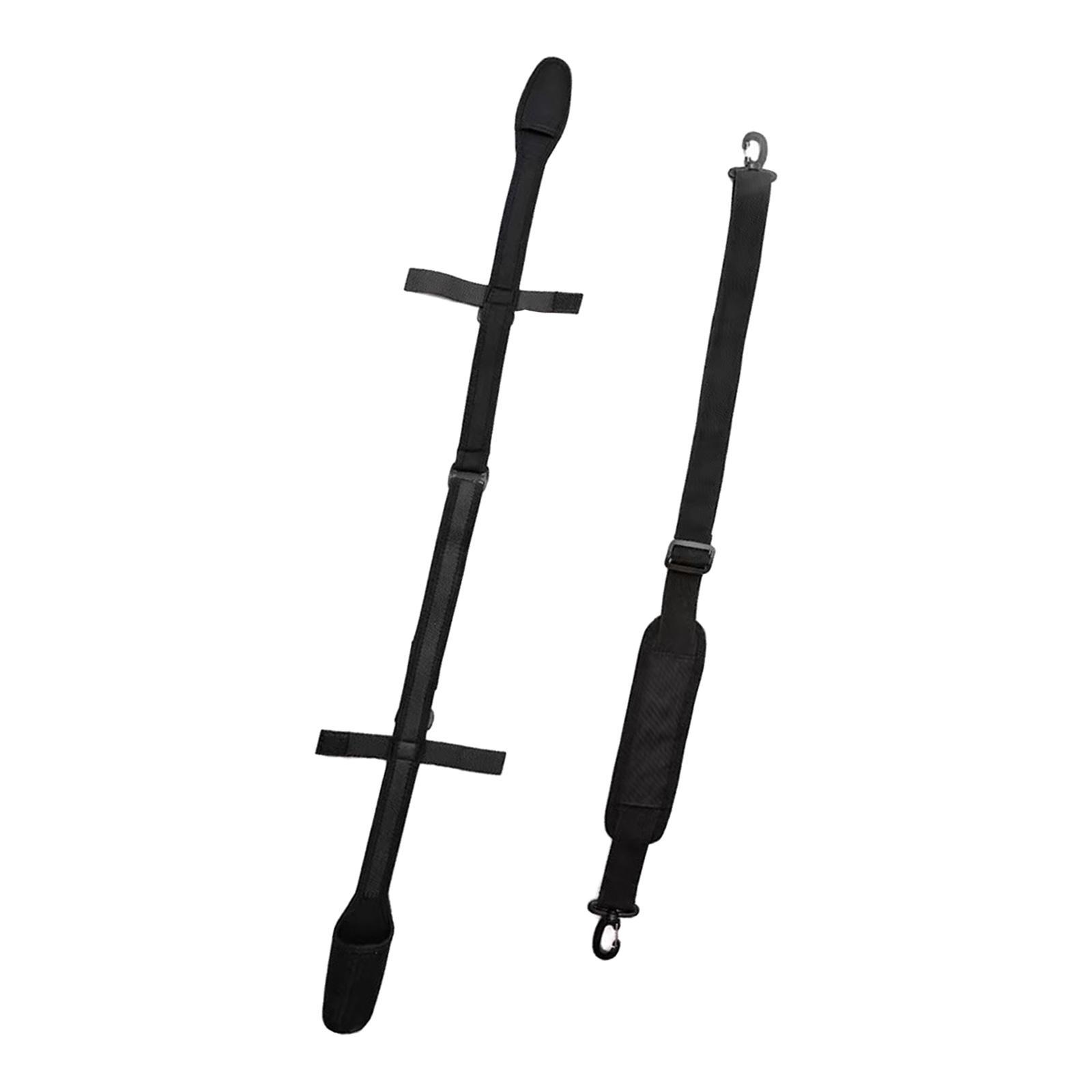 Portable Fishing Rod Shoulder Belt Polyester with Protective Case Adjustable Durable Fishing Pole Strap for Travel