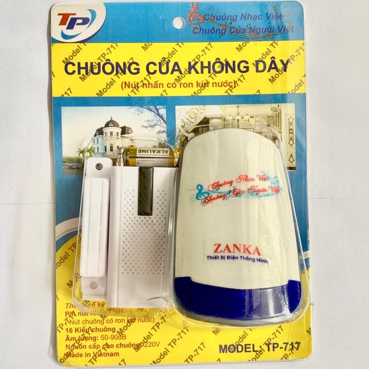 Chuông cửa từ không dây báo khách - báo trộm Zanka TP-711 (Hàng Chính Hãng)