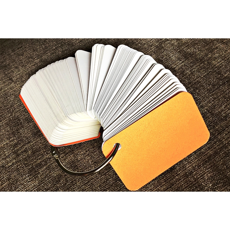 1000 thẻ flashcard trắng siêu dày bo góc 5x8 kèm khoen +bìa cứng 3D học ngoại ngữ(bìa giao màu ngẫu nhiên)