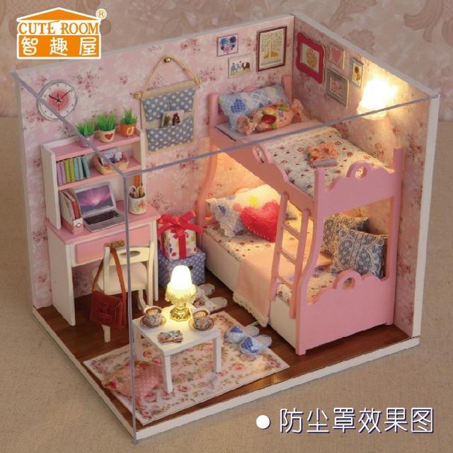 Bộ mô hình lắp ghép DIY ngôi nhà búp bê kute room