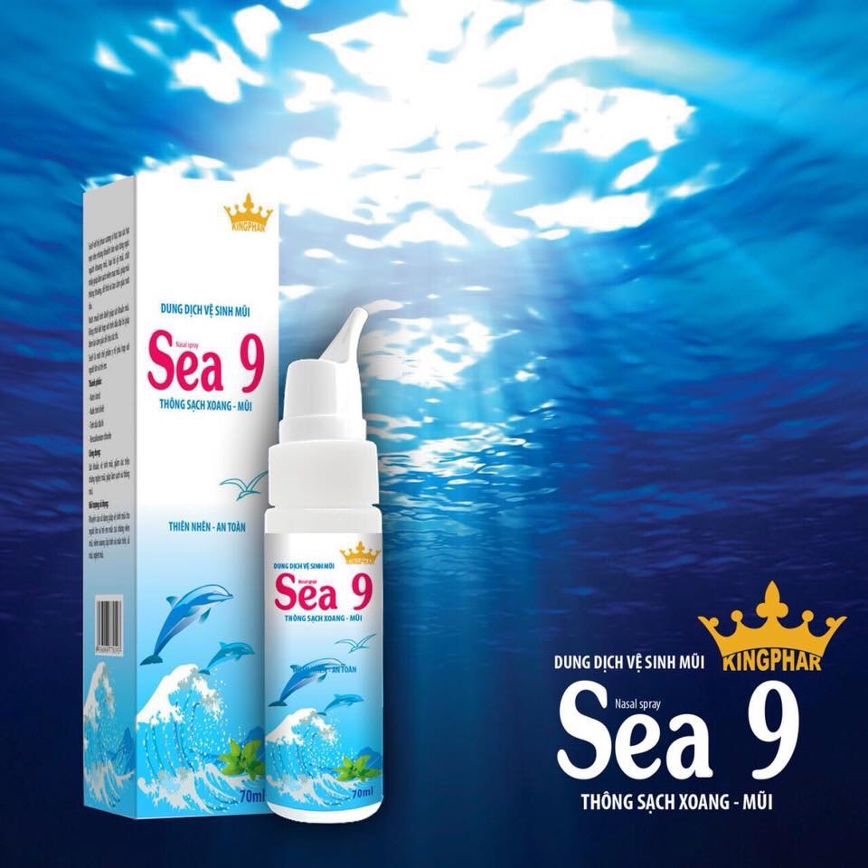 Combo 10 chai dung dịch vệ sinh mũi Kingphar Sea 9, chai 70 ml