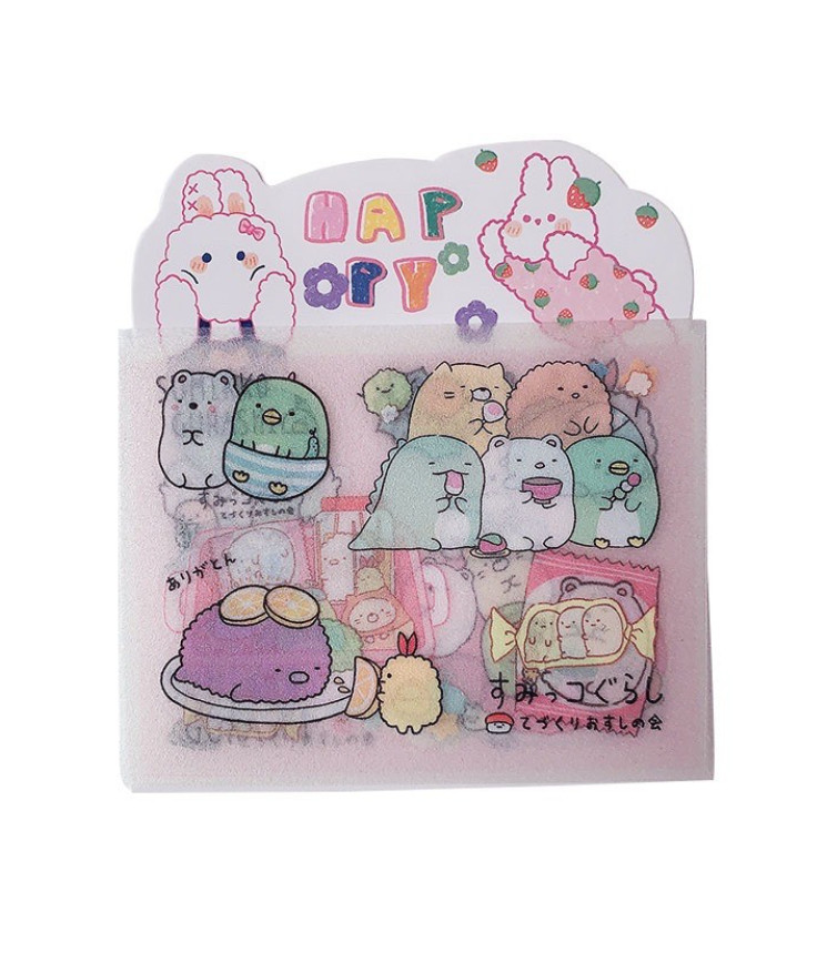 Set 4 Tấm Sticker Nhũ Vân Sần Xinh Xinh Dễ Thương Hình Dán Cute Stickers Trang Trí Sổ Tay-điện thoại