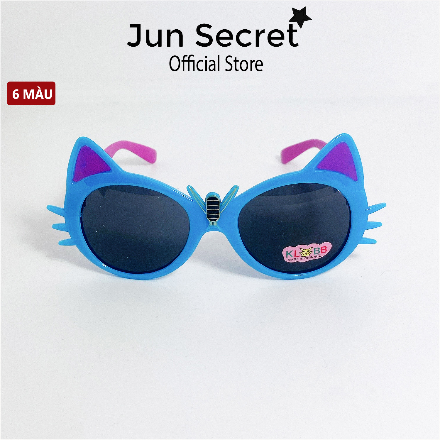 Kính mát trẻ em gọng nhựa Jun Secret kiểu dáng hình con ong dễ thương dành cho bé gái từ 1 đến 5 tuổi JS3008