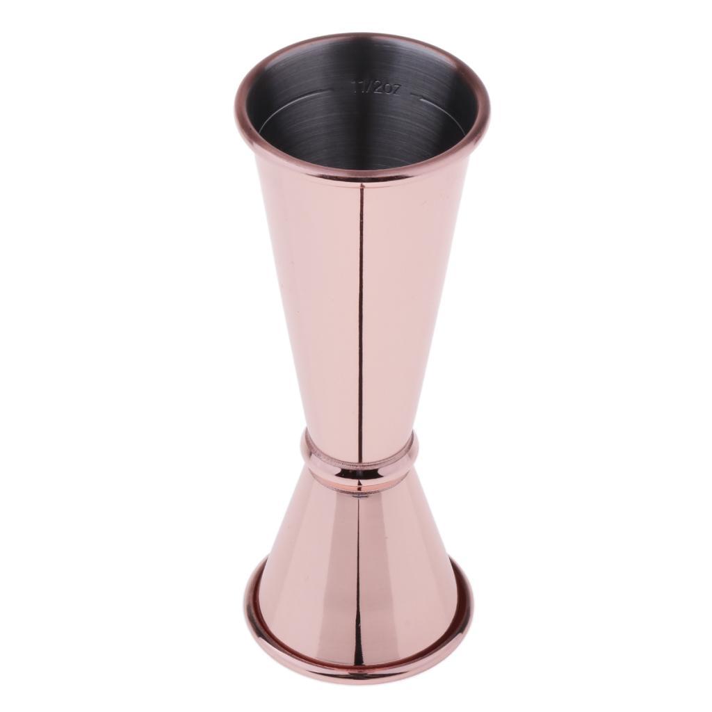 Stainless Cocktail Jigger Wine Mixer Measuring Double Cup Bar Supplies Red
