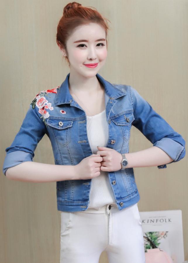 Áo Khoác Jean Nữ Titishop NT62 - Xanh