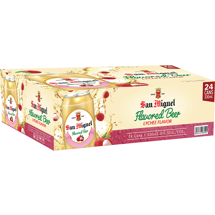 Thùng 24 Lon Bia SAN MIGUEL Trái Cây Vị Vải 330 ml