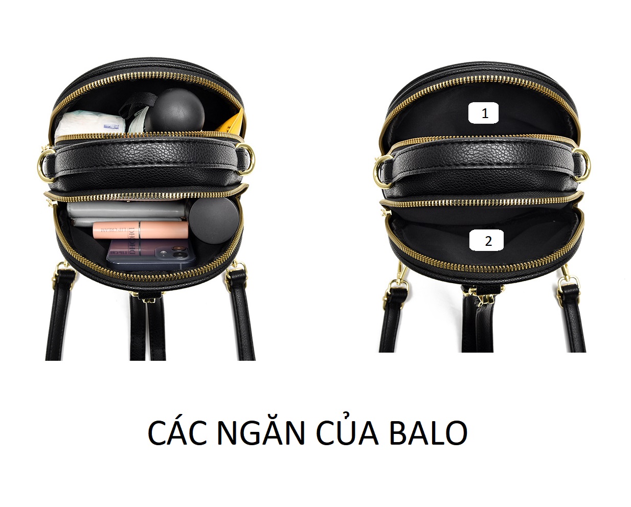 Balo mini da nữ thời trang 3in1 đeo 2 kiểu balo và túi đeo chéo