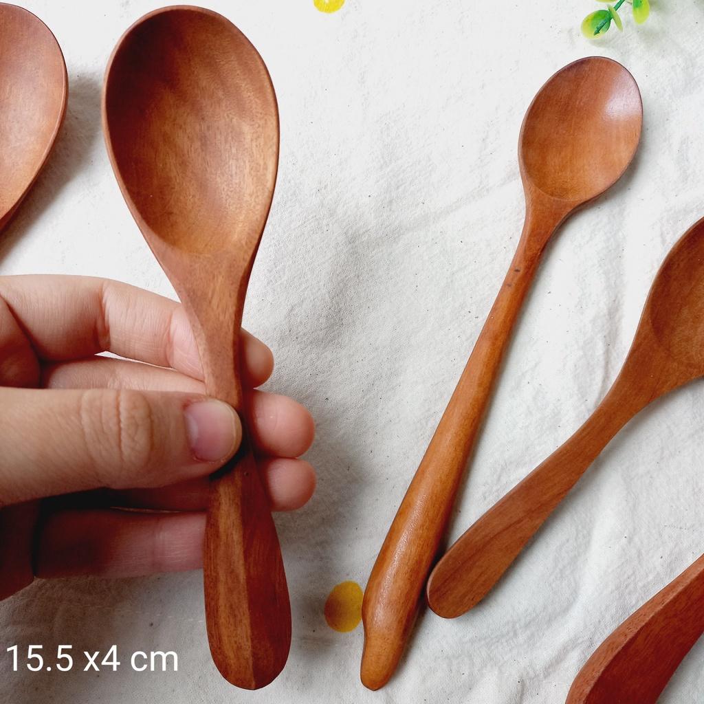 Bộ Thìa Gỗ Nhãn Ăn Cơm, Soup, Chè, Thìa Khuấy Sinh Tố, Cà Phê, Decor Chụp Ảnh