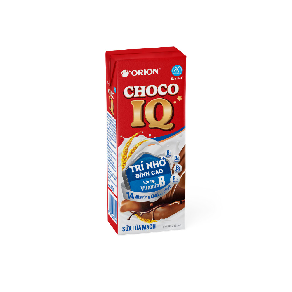 Lốc 4 hộp Sữa ORION Lúa Mạch Sô-cô-la Choco IQ 180ML
