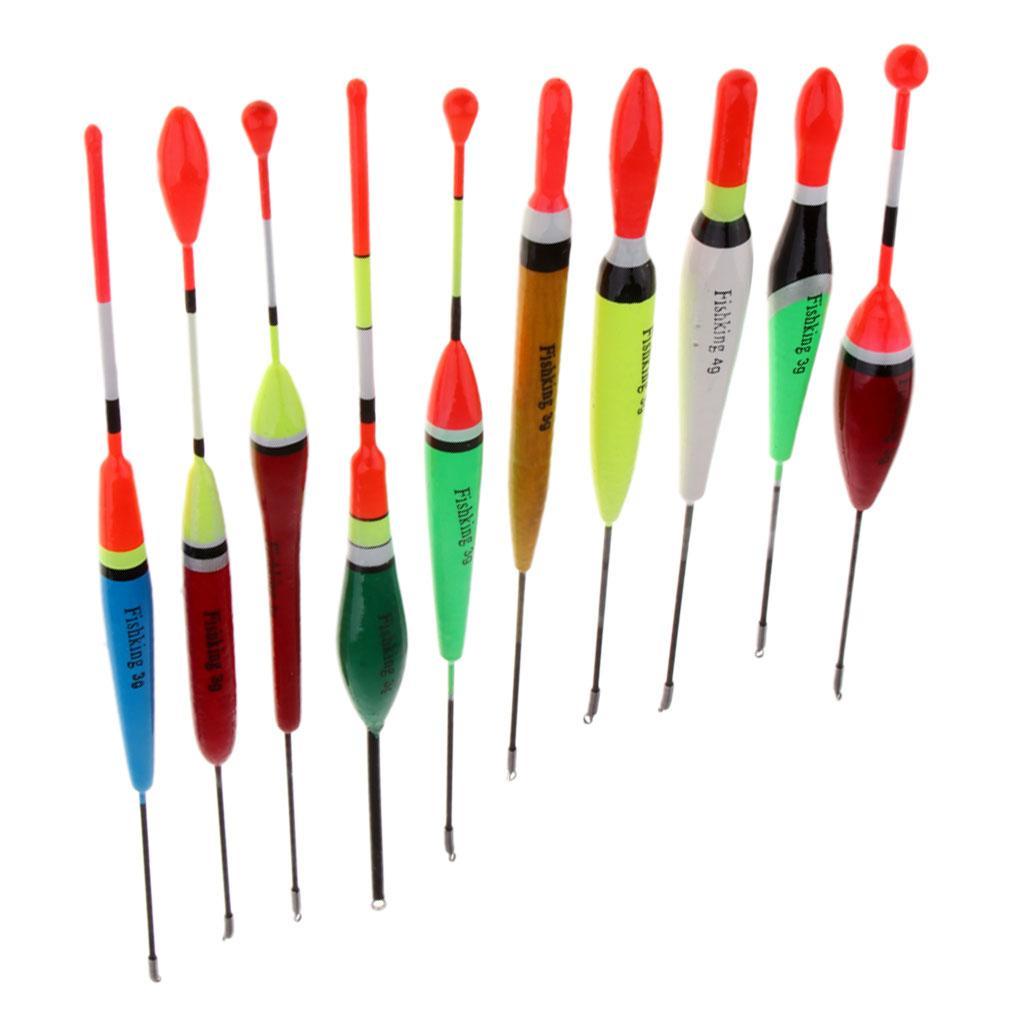 10pcs Fishing Balsa Wood Floats Bobbers Buoy Carp Coarse Fishing