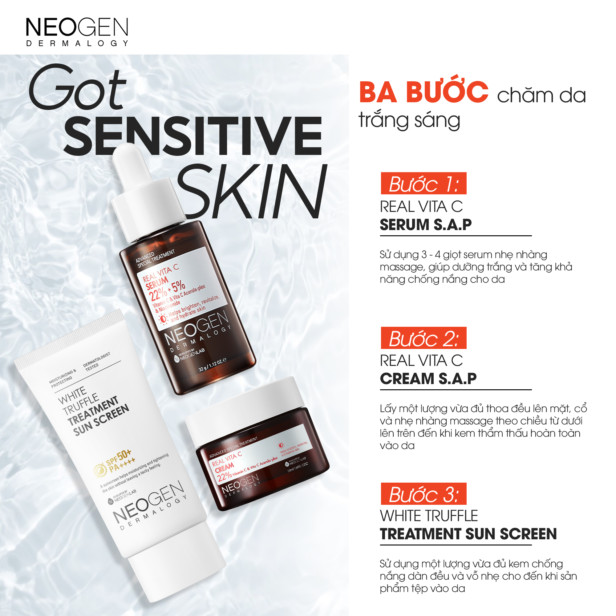 Siêu Tinh Chất Xoá Thâm Dưỡng Trắng Vitamin C SAP Neogen Dermalogy Real Vita Serum 32g