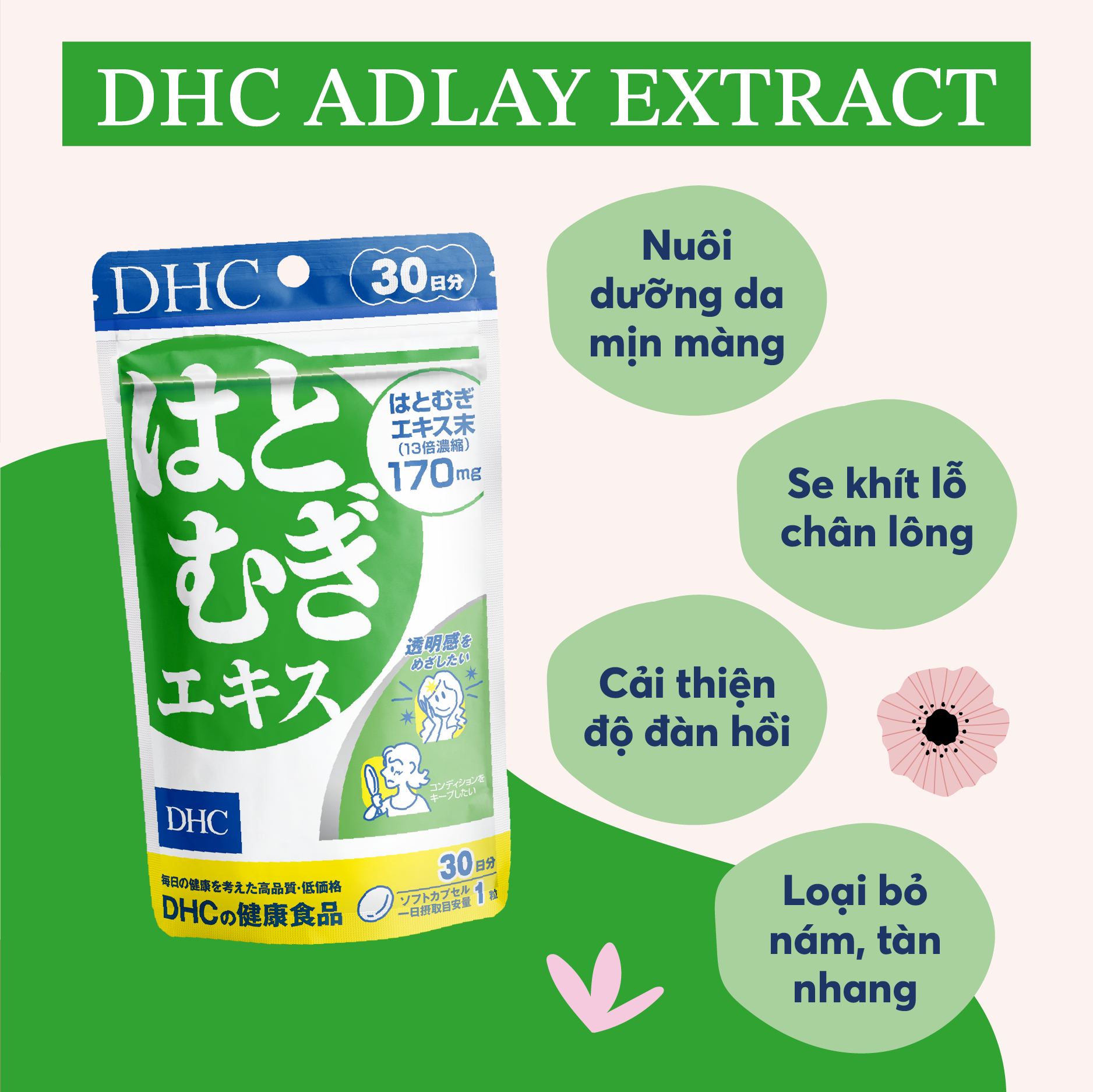 Trắng da DHC Nhật hỗ trợ trắng da, giảm nám, tàn nhang, tăng giữ ẩm da, tăng sức khỏe chung - OZ Slim Store