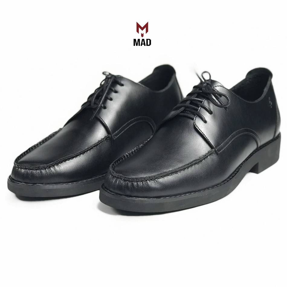 Giày Derby Moctoe Classic MAD Black nam buộc dây da bò cao cấp chính hãng giá rẻ chất lượng tốt bảo hành trọn đời