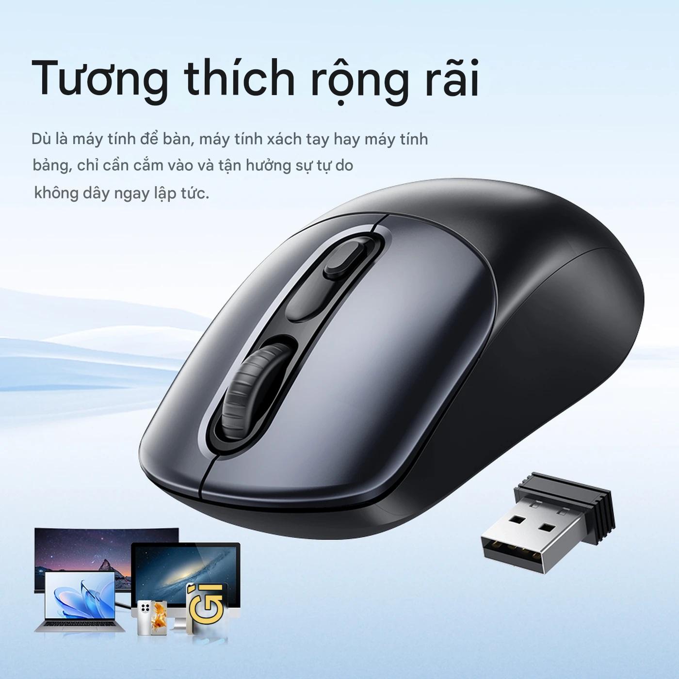 Chuột không dây Hoco GM28 kết nối USB 2.4G, dùng cho PC, Laptop, Tivi - Hàng chính hãng