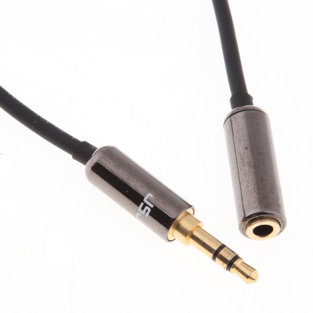 3.5mm Male to Female Auxiliary Stereo Audio Headphone Jack AUX Cable 0.5m