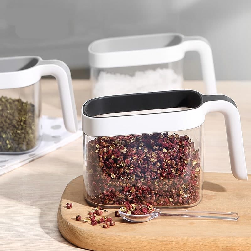 Kệ Đựng Gia Vị Dán Tường Ecoco không cần khoan đục, Bộ 3 Hộp Đựng Gia Vị Kèm Thìa Nhà Bếp Mẫu Mới 2021 tiết kiệm không gian