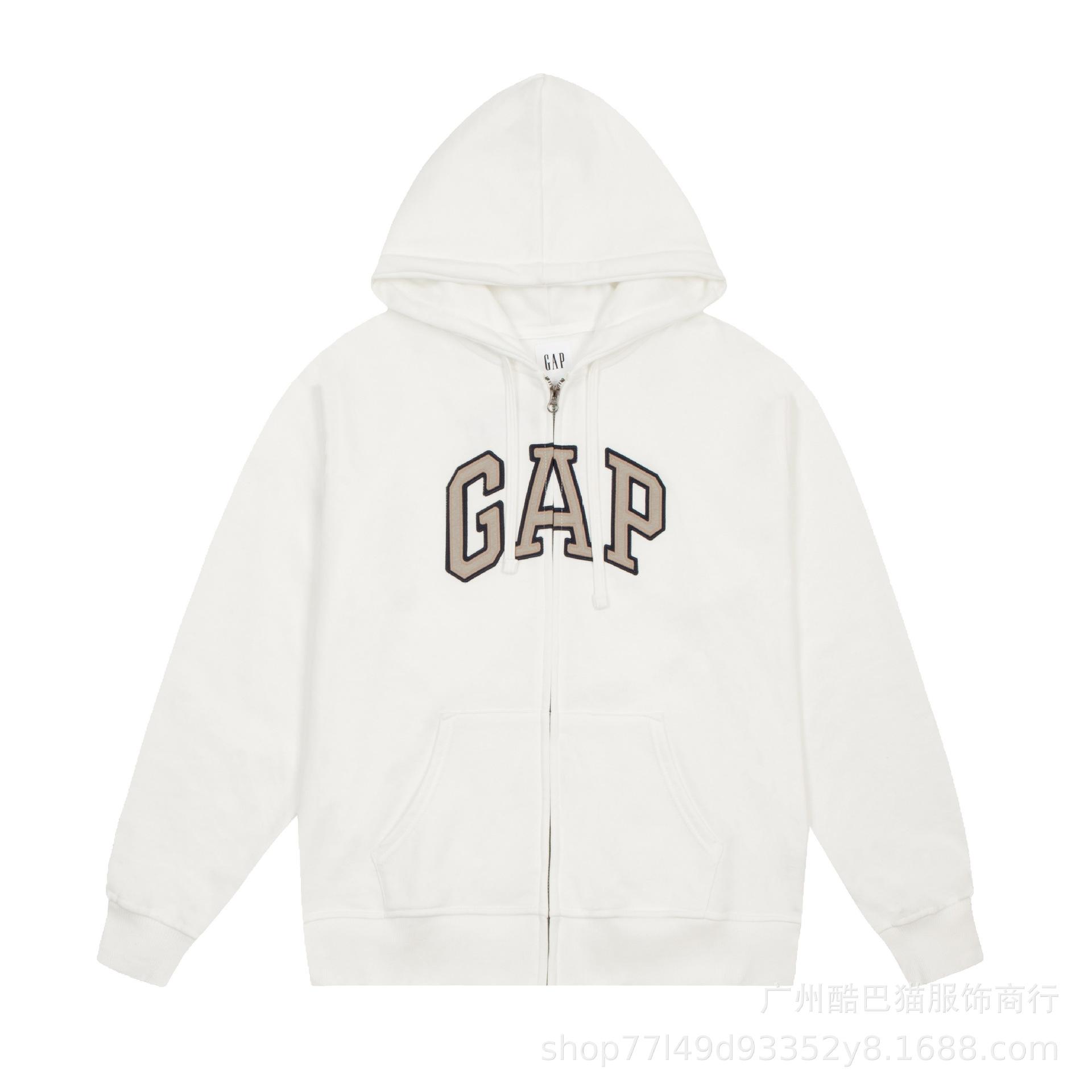 Phiên bản chính xác và thuận lợi nhất của mùa thu chữ Nhật Bản GP màu kem thêu nhiều màu áo len nam mỏng có mũ trùm đầu có khóa kéo ins