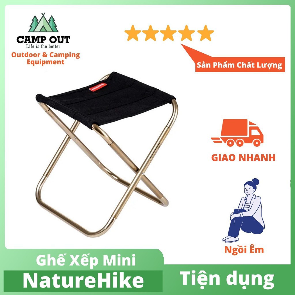 Ghế cắm trại naturehike đồ dã ngoại du lịch câu cá gấp gọn cầm tay mini chịu lực tốt A045