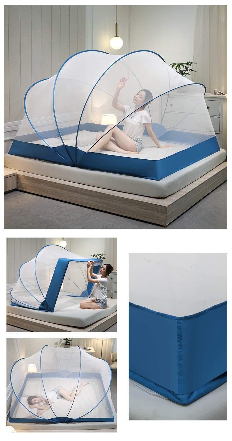 Màn xếp thông minh gấp gọn Size 1m6 / 1m8 / 2m2 - Màn mùng lưới chống muỗi gấp gọn - màn xếp bán nguyệt cao cấp