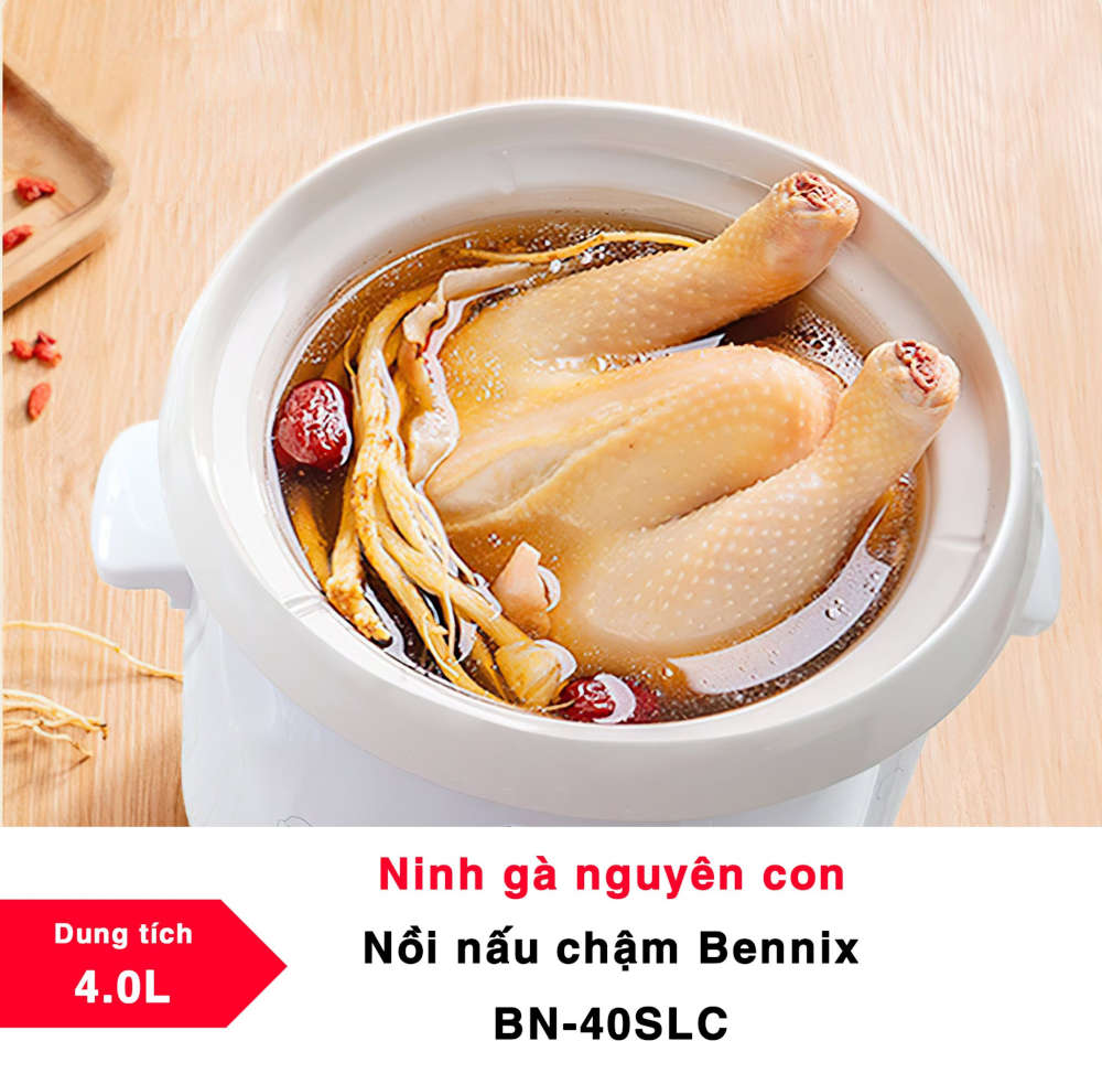 Nồi nấu chậm Bennix Thái Lan BN-40SLC dung tích 4 lít - Hàng chính hãng