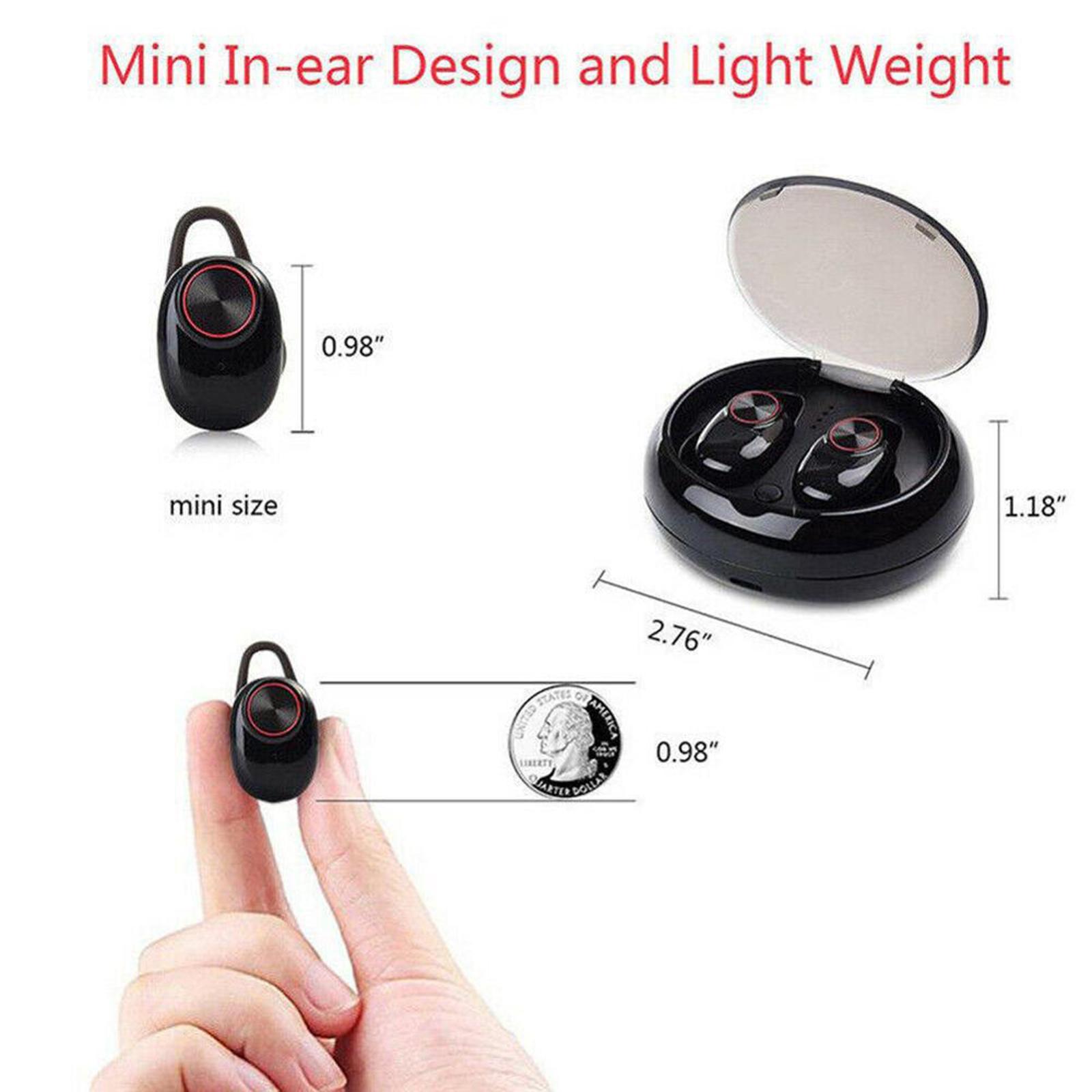 Mini V5 Sports Hifi Business Bluetooth TWS Earphone Earbuds with Mic black