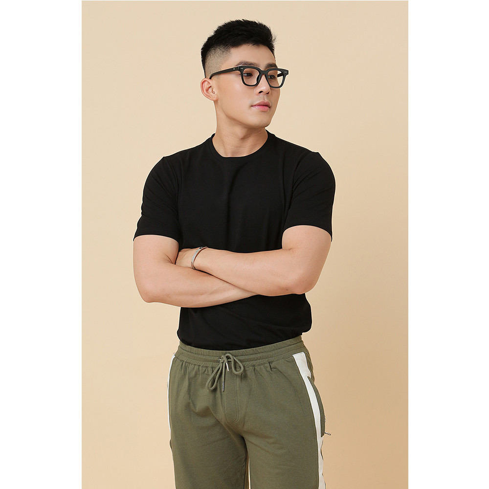 Áo Thun Nam Nữ Unisex Tay Ngắn thiết kế hình trơn màu Đen basic tay ngắn thoáng mát Co dãn thấm hút mồ hôi tốt