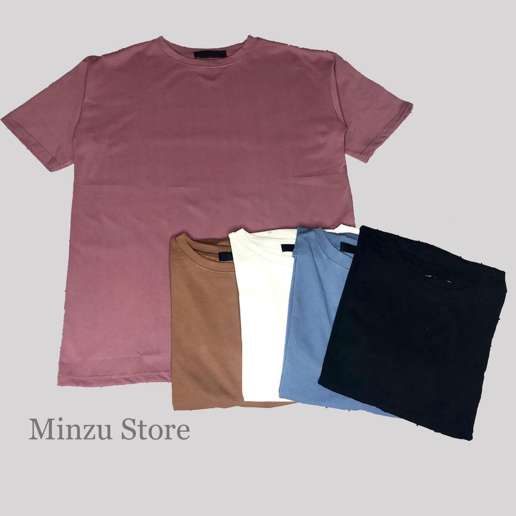 Áo thun phông trơn tay lỡ Minzu unisex nam nữ form rộng dáng dài oversize ATMZ03
