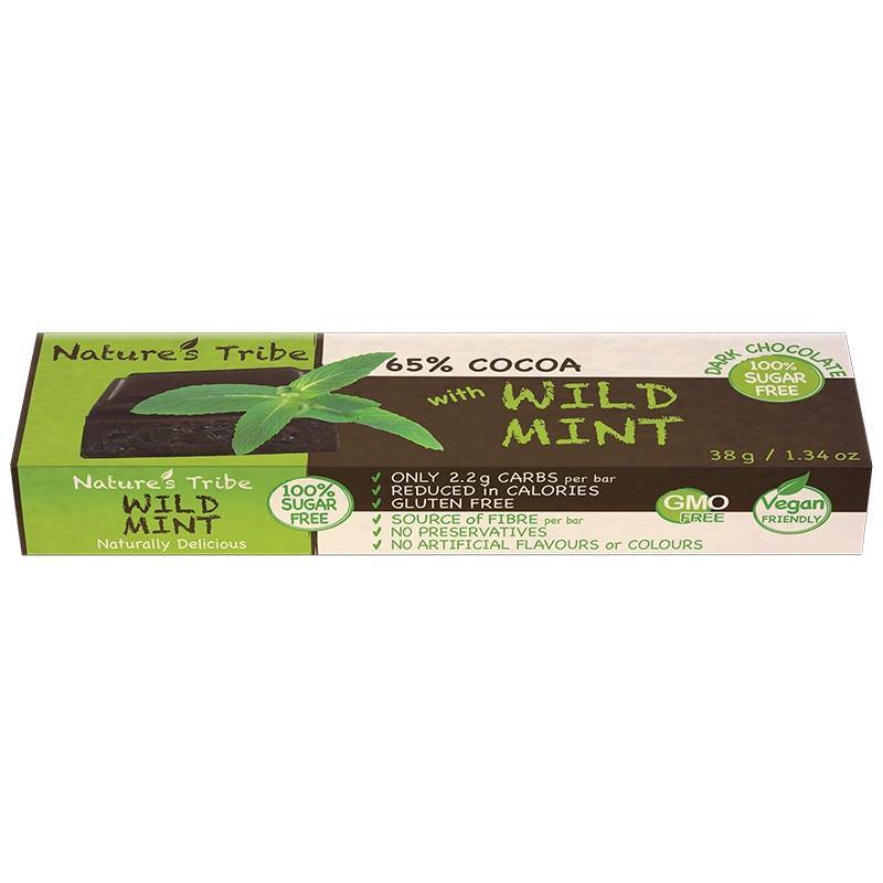 Socola Đen Vị Bạc Hà Không Đường Nhập Khẩu Úc, Gluten Free - Nature's Tribe Sugar Free Dark Chocolate Mint