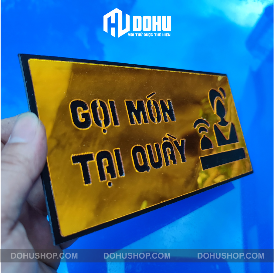 Bảng gọi món tại quầy gương vàng - có sẵn keo dán