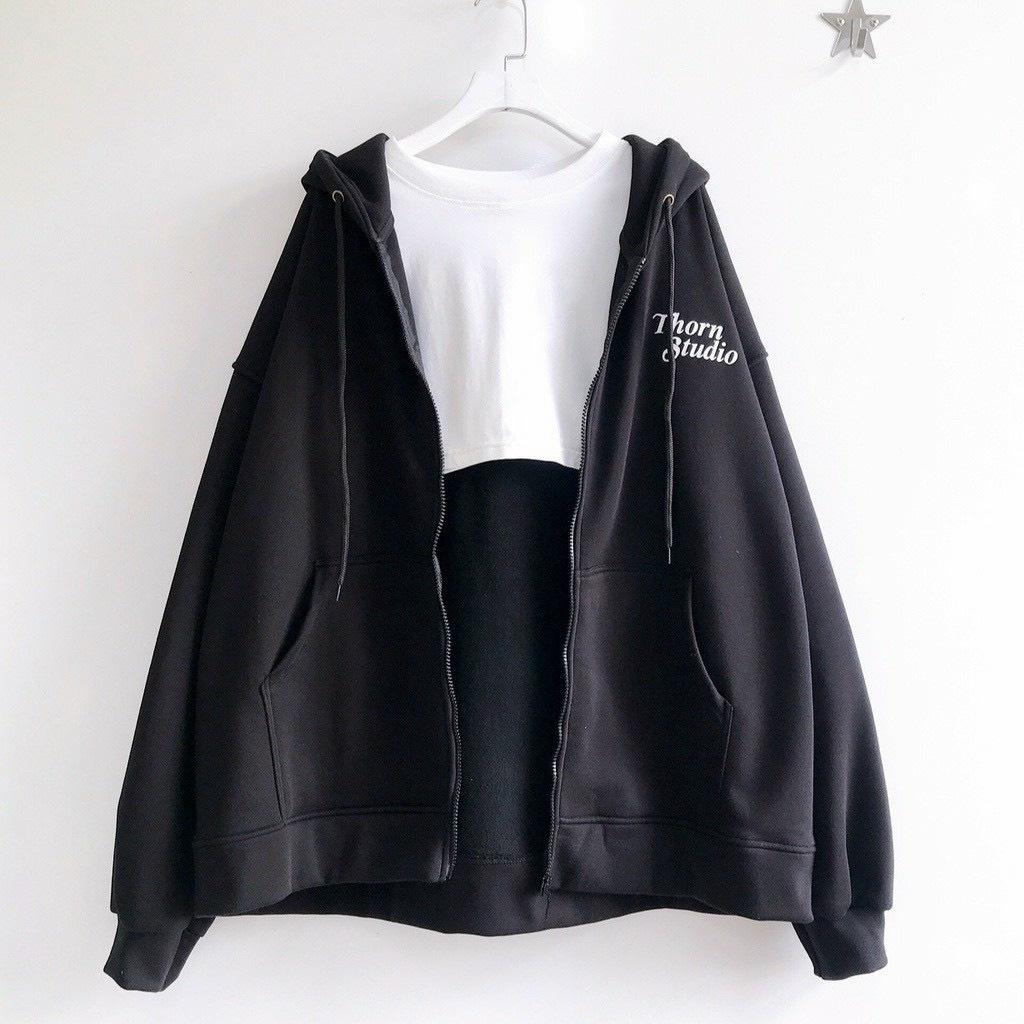 Áo khoác Hoodie Nam Nữ , Áo Khoác Dây Kéo Có Nón RỘng In YOUNG Basic Unisex