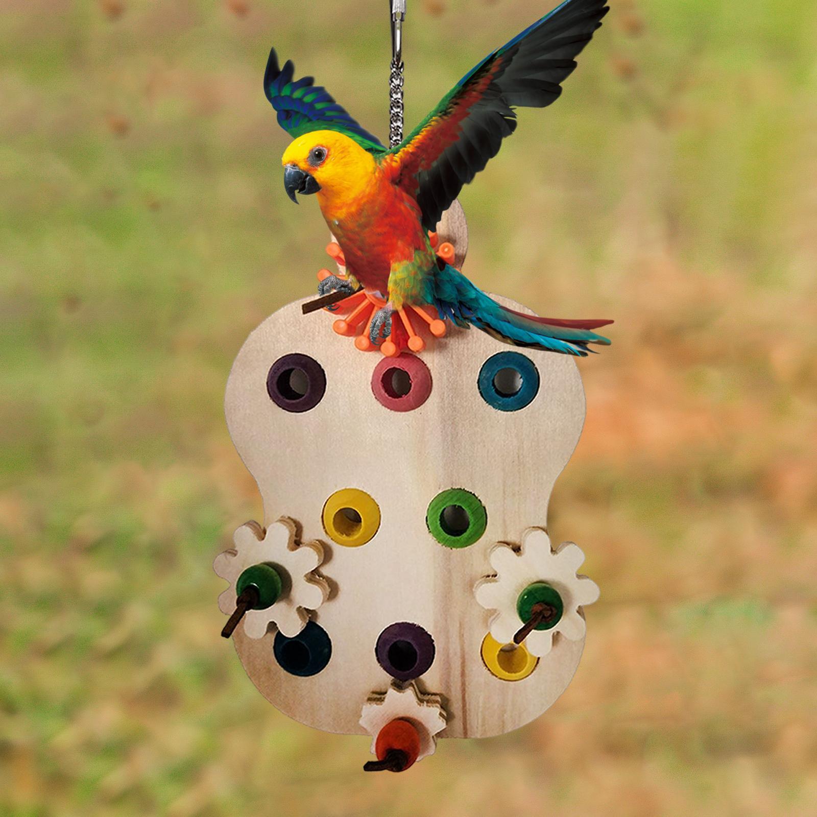 Pet Parrot Chewing Toys Wood Accessories Bird Nest Hanging Toys Parrot Molar Toy Bird Cage Bite Toy Bird Toys for lovebird Budgie Conures