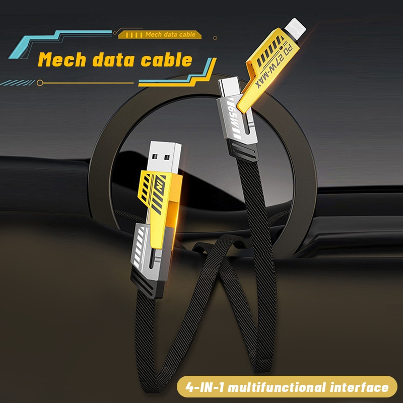 Cáp Sạc 4 Trong 1 đa năng dài 1 mét - công suất 65W, dùng cho nhiều dòng điện thoại