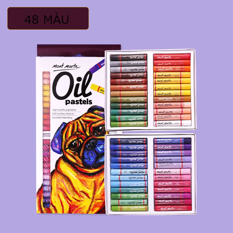 Màu sáp dầu cao cấp MONT MARTE của ÚC bộ 12/24/36/48 màu-Oil Pastels Lalunavn -B81