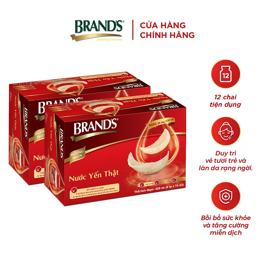 Combo 2 Nước yến thật BRAND'S Đường Phèn