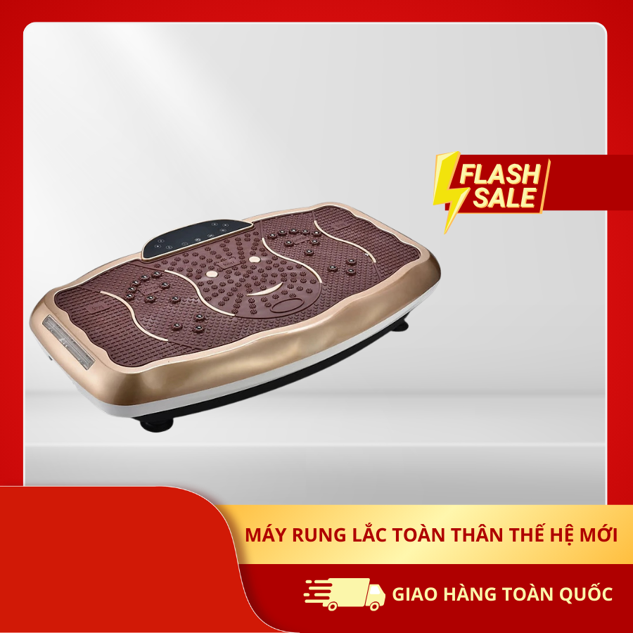 Máy Rung Lắc Toàn Thân Thế Hệ Mới T1500 120 Tốc Độ Rung - Thiết Bị Hỗ Trợ Giảm Cân Tại Nhà Hiệu Quả, Kết Nối Nghe Nhạc Qua Blutooth - Máy T1450 120Level - Nâu
