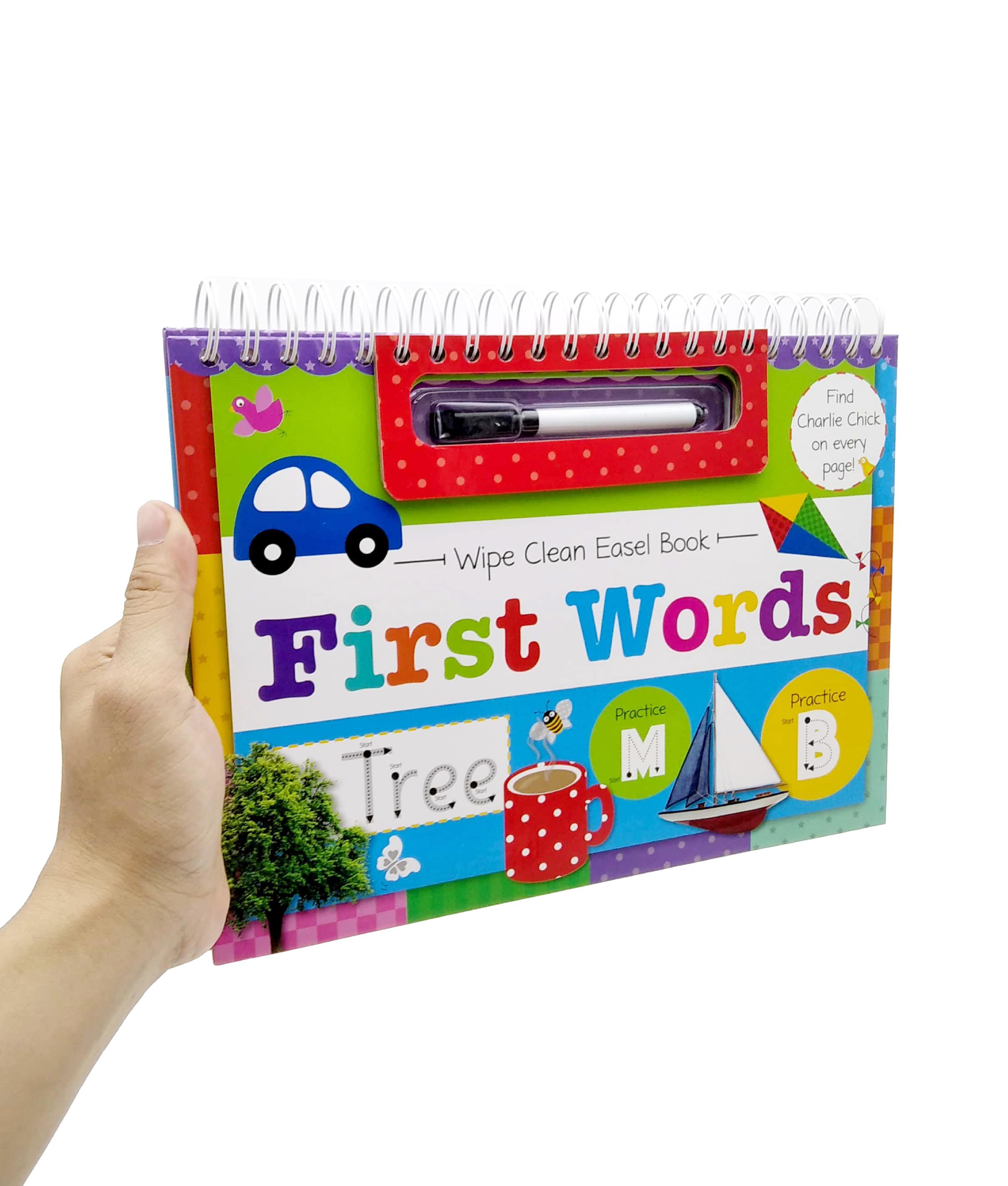 Wipe Clean Easel Book With Pen - First Words
