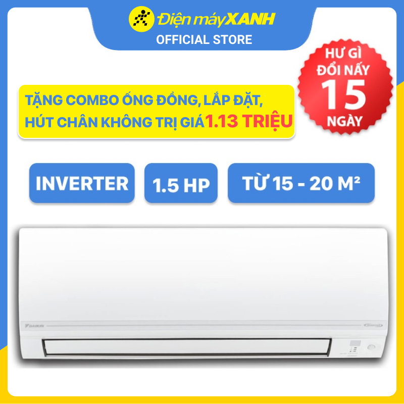 Máy lạnh 2 chiều Daikin Inverter 1.5 HP FTHF35VAVMV - Hàng chính hãng - Giao hàng toàn quốc