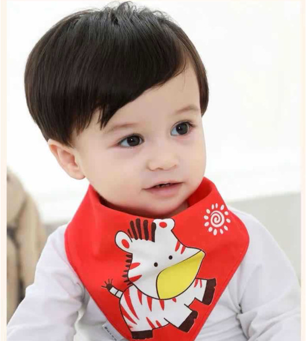 Set 5 khăn yếm tam giác cotton 3 lớp ngộ nghĩnh giữ ấm cổ cho bé trai bé gái