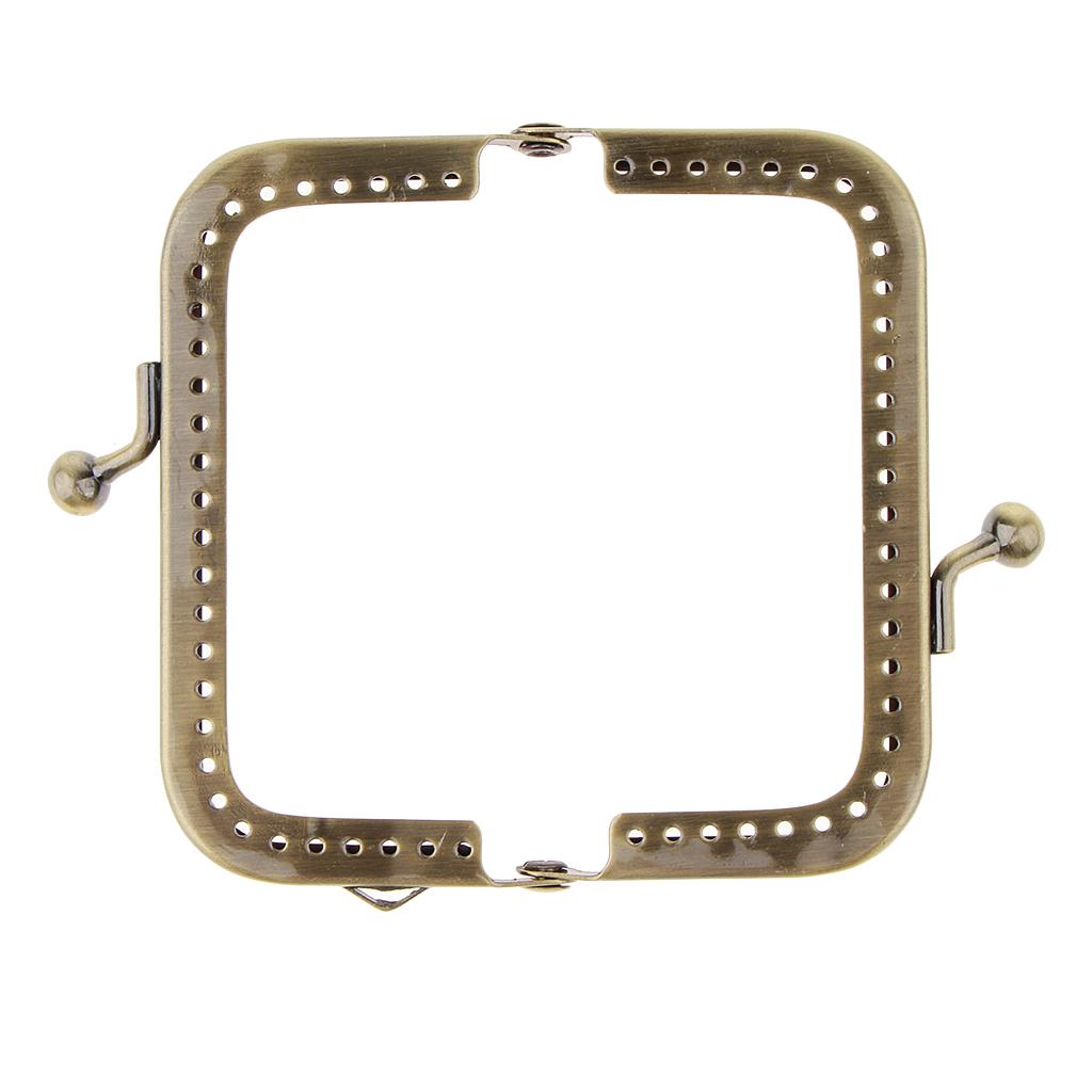 Squared Clutch Purse Frame Kiss Clasp Lock Handle DIY Bag Accessories 8.5cm