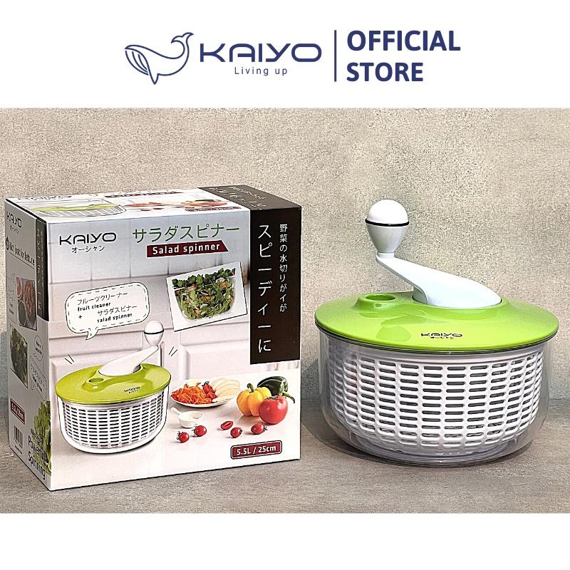 Rổ quay rau Kaiyo 5,5 lít màu xanh