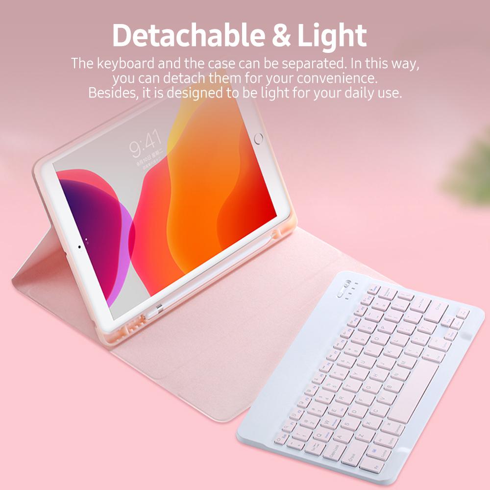 Hộp đựng bàn phím BT có thể tháo rời với khe cắm bút đàn hồi Tương thích với iPad Pro11 2018/2020 / iPad air4 2020
